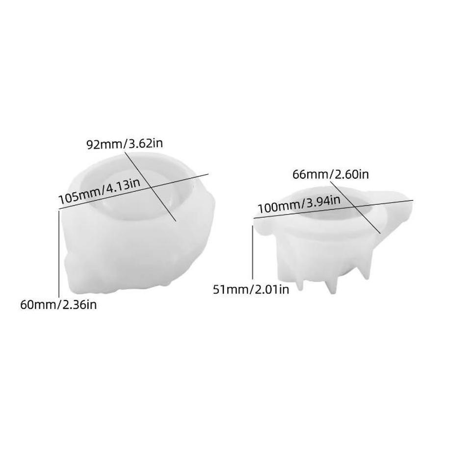 Kreatives Design DIY Glas Abstieg Epoxidharz Weihnachtsfigur Schnee Spiegel Aufbewahrungsbox Silikonform Winter Heimdeko Zubehör