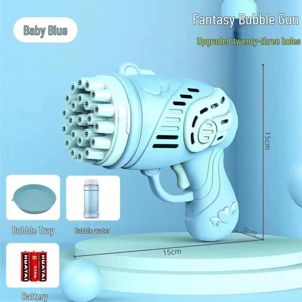 Cross 29-Hole Airplane Bubble Machine Kids' Toy - Multi-Hole Gatling Bubble Gun with Lights