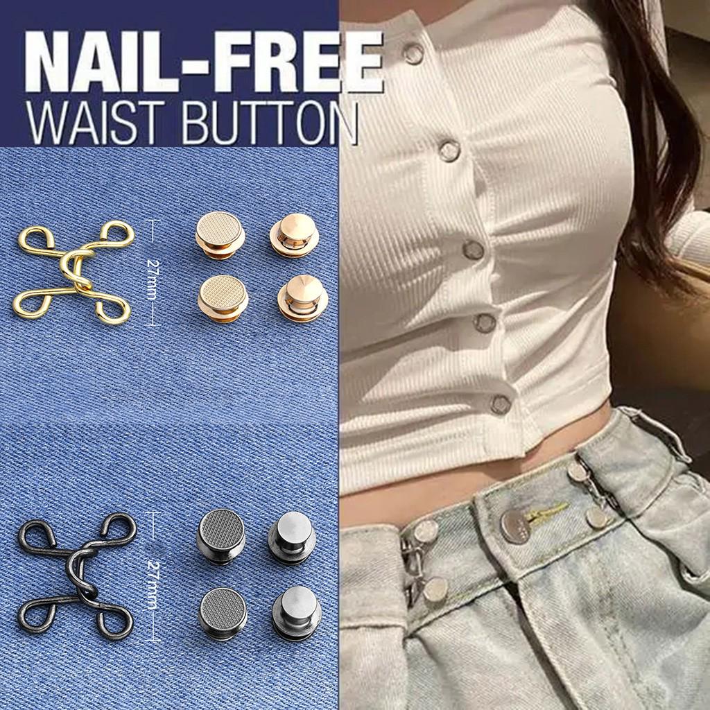 Buckle Extender Waist Closing Adjustable Snap Button Nail-free Waist Buckle