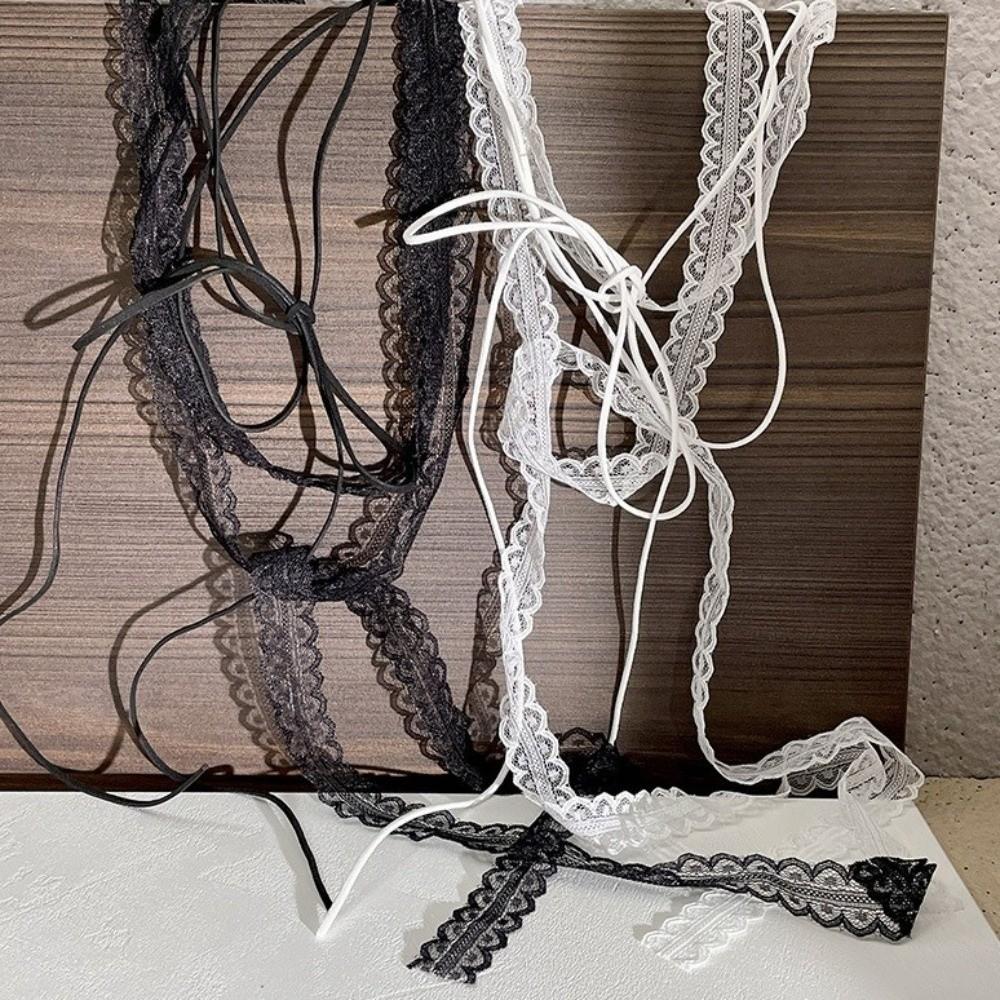 Flower Pattern Lace Clavicle Scarf Sweet Clavicle Chain Ribbon Choker Necklace  Wedding Party