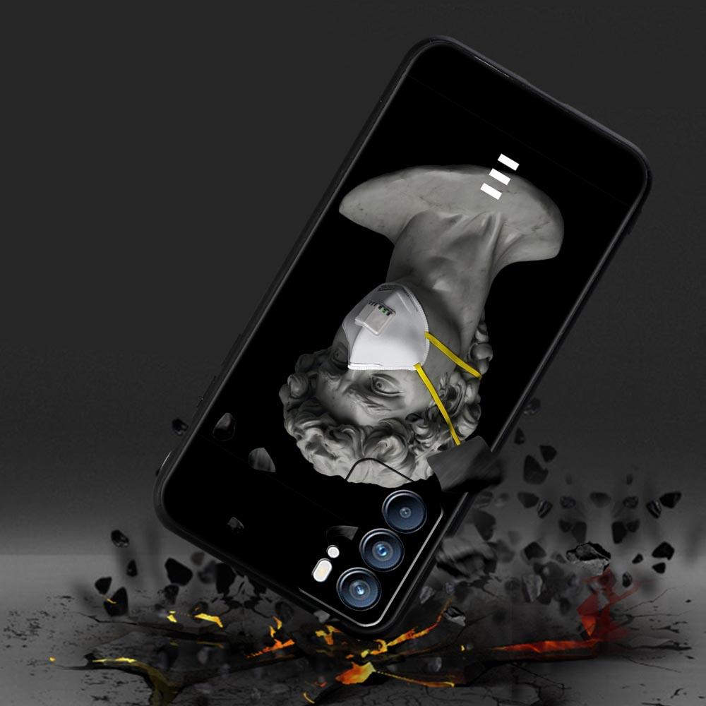 Cartoon Statue Abstract Art Phone Case For Oppo A17 A31 A54 A57 A78 A79 A98 Find X5 X6 Reno 6 7 8 10 11 12 13 F Pro 5G Soft TPU
