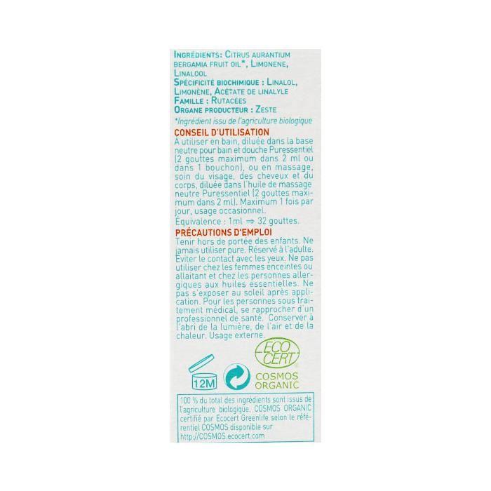 Puressentiel Huile Essentielle Bergamote Bio 10ml