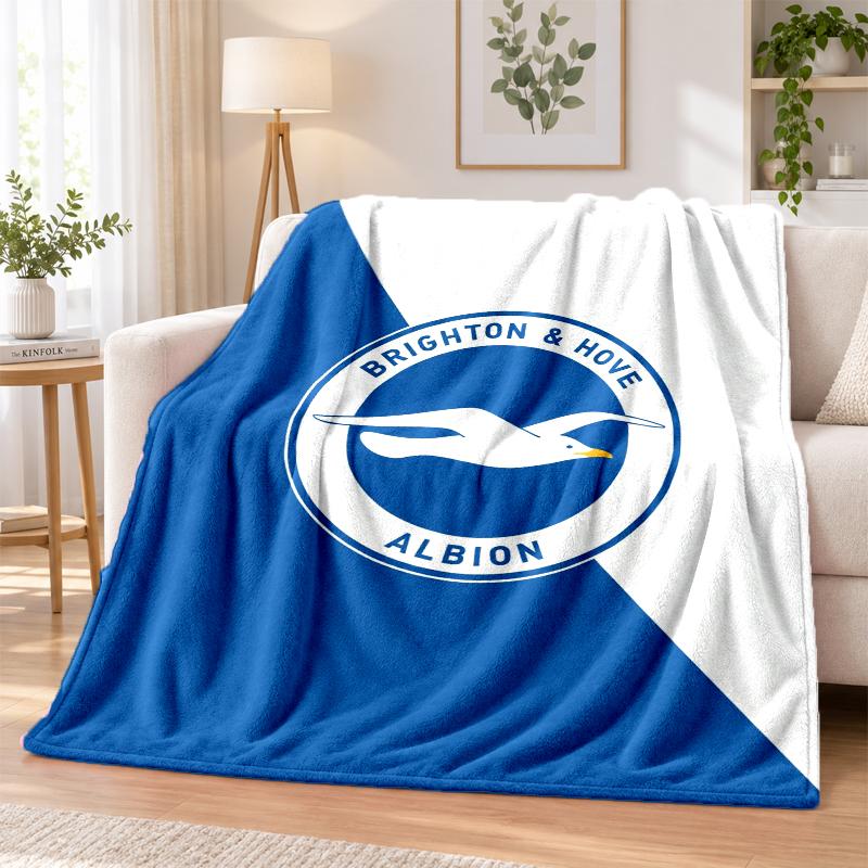 Brighton & Hove Albion Football Printed Flannel Blanket Warm Comfort Bed Throw For Indoor Home Decoration