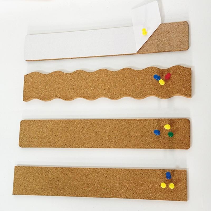 8Pcs Self Adhesive Corkboards for Wall, Long Cork Board Strips Frameless Cork Board Strips for Kitchen Office Display
