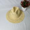 Sommer Sonnenblende Kinder hohl atmungsaktiv Strand handgewebter Strohhut Retro Glockenhut Cowboyhut