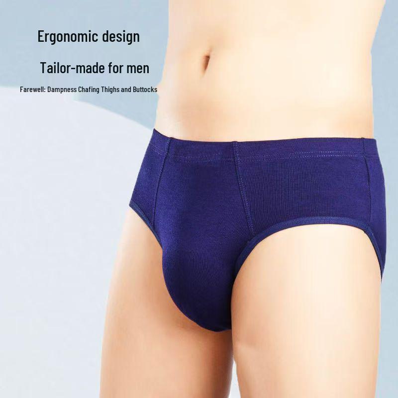 Men's Plus Size Breathable Mid-Waist Triangle Briefs for Bigger Individuals