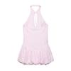 2026 Women's Poplin Halter Neck Balloon Silhouette Short Dress