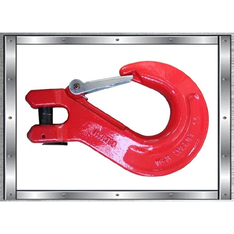 High Strength Crane Lifting 80 Level Goat-horn Shape Clasp With Lock,Australian Style Grab Hook Bearing Weight 1-5 Ton