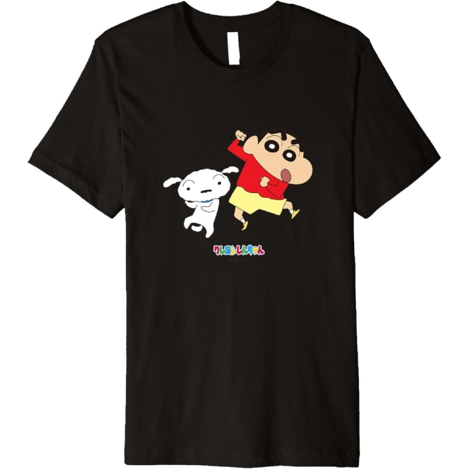 Crayon Shin-chan dances! Shin-chan and Shiro Premium T-Shirt S чёрный