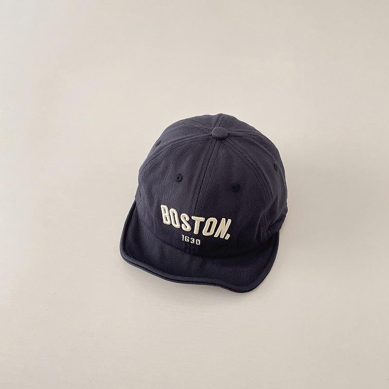 Korean Letter Baby Baseball Cap Simple Embroidered Peaked Hat for Boy Gril Summer Adjustable Soft Brim Kids Sun Hats Gorras