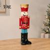 Christmas Gift for Kids Nutcracker Resin Candle Holder, Pastel Soldier Figurine Fireplace Decorations Desk Shelf, Festive Home Tabletop Decor, Holiday