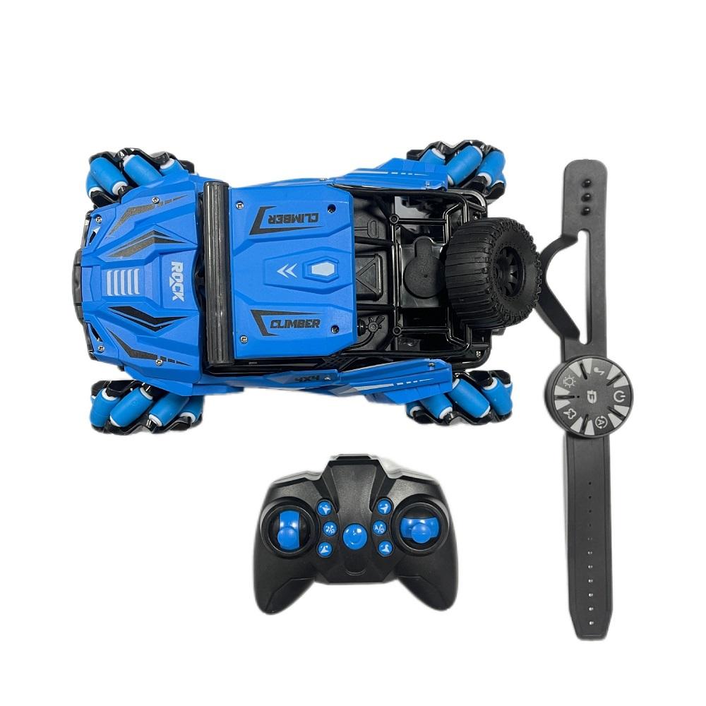 

Трансграничный, посвященный вращающемуся дрифту, музыкальному световому зарядному устройству, дистанционному управлению, полноприводной внедорожной альпинистской детской игрушечной электромобилю 2 RC синий