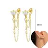 925 Silver Ear Needle White Zircon Butterfly/Water Drop Hoop Earrings Drop Earrings For Women Fashion Wedding Jewelry