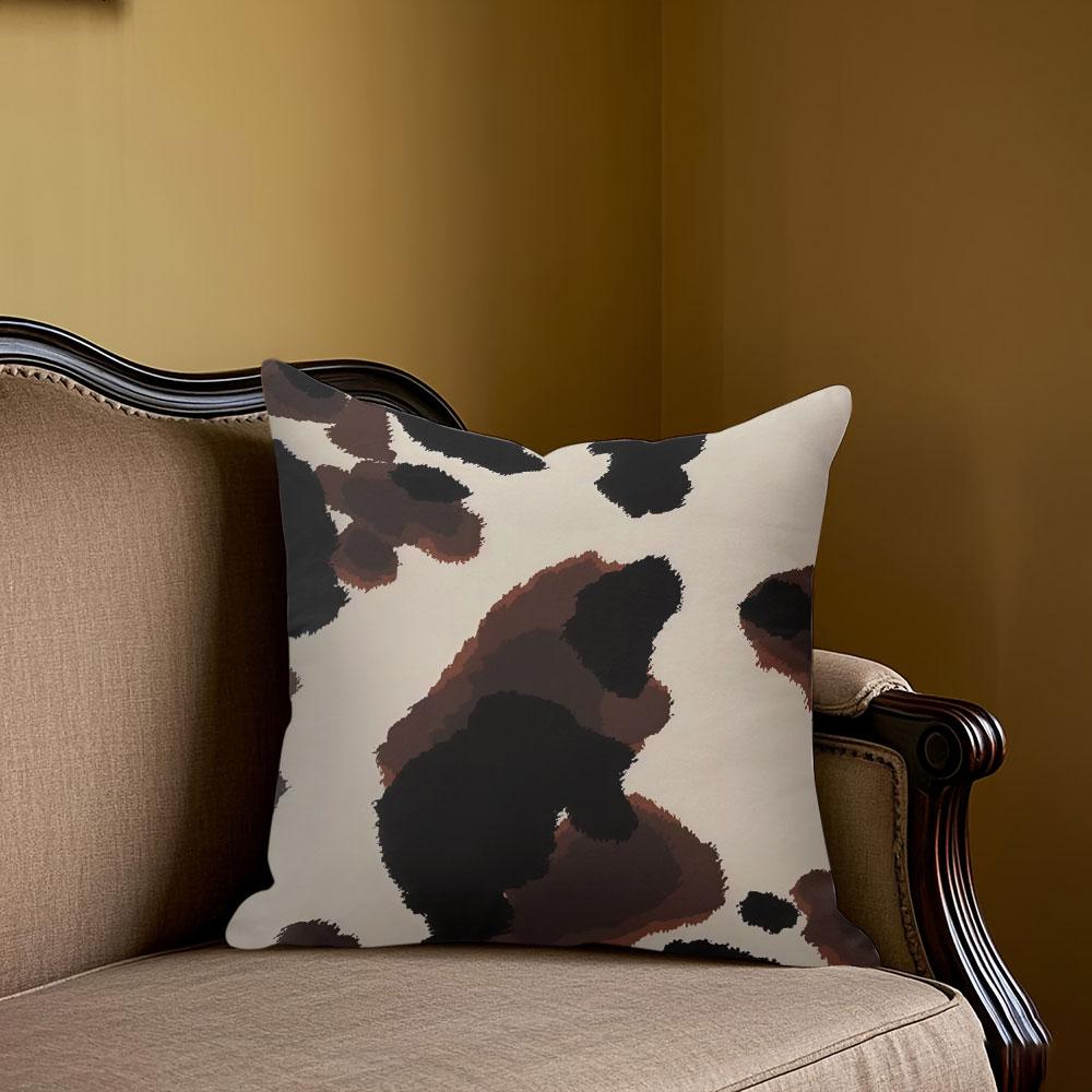 Cream cow print square Jacquard Pillow Cover for Sofa Office Waist Cushion Cover Home Decorative Pillowcase