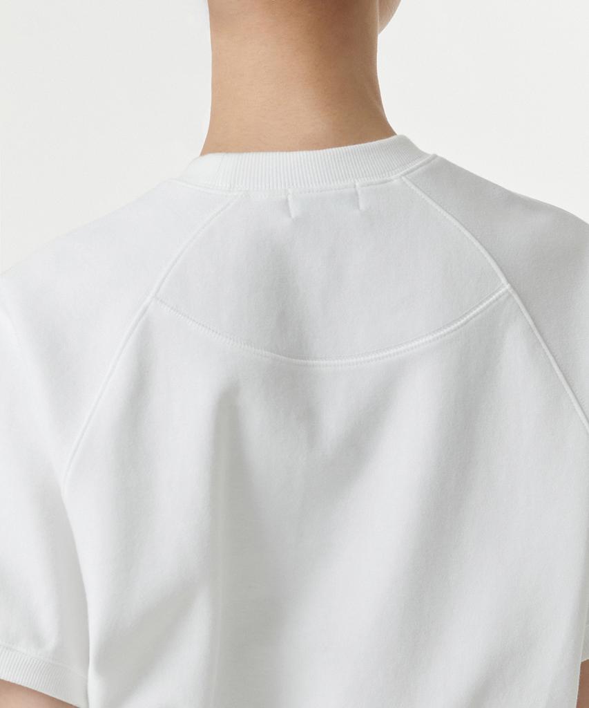 MUSINSA STANDARD WOMAN Women'S Double Knit Short Sleeve Sweatshirt [White]