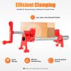 4-Piece Wood Gluing Pipe Clamp Set – Heavy-Duty Cast Iron Bar Clamps for Woodworking – Red