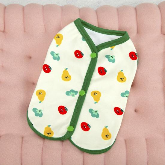 Dog T-shirts for Small Dogs Cute Fruit Print Sleeveless Pet Vest Breathable Button Down Puppy Clothes for Dogs Cats