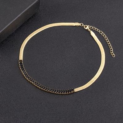 

Nidin European and American Ins Light Luxury Boho Style Geometric Square Zircon Fashionable Elegant Adjustable Necklace Jewelry чорний