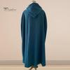 Winter Women Jacket with Hood Medieval Retro Cape Gothic Keep Warm Shawl Ankle Length Loose Cloak Thick Single-Button Closure Outdoor Poncho Pirate