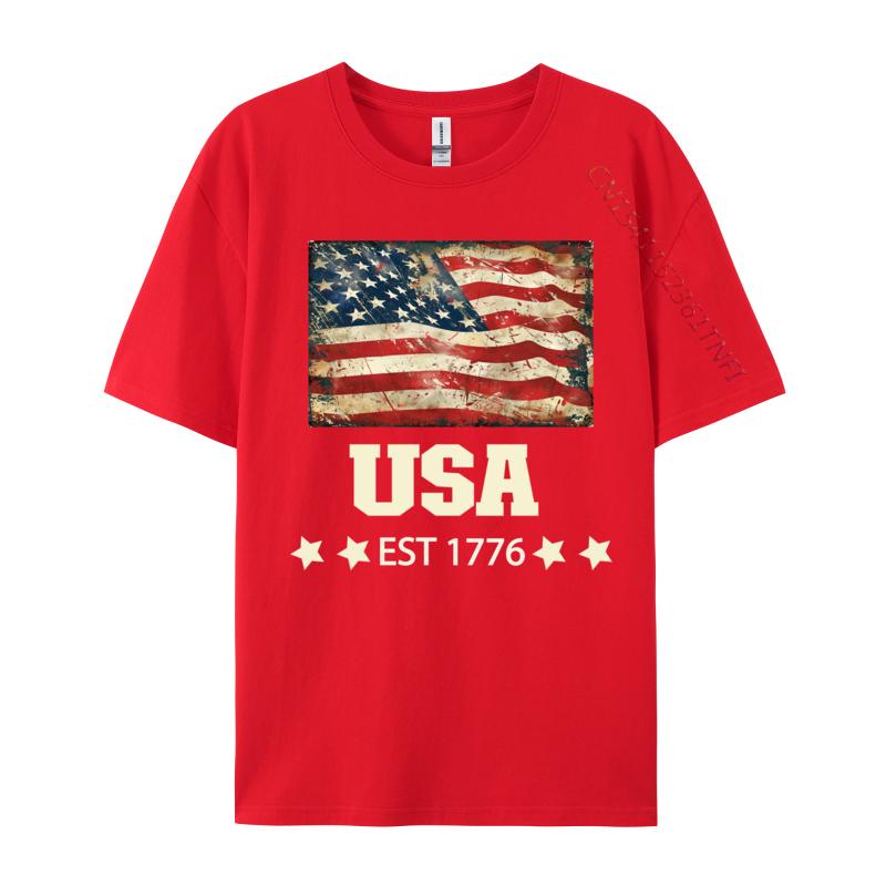 Life Is Really Good USA Flag 4th of July Beach Funny Normal Family Tshirts Premium Cotton Tops Tees for Men T Shirt Design
