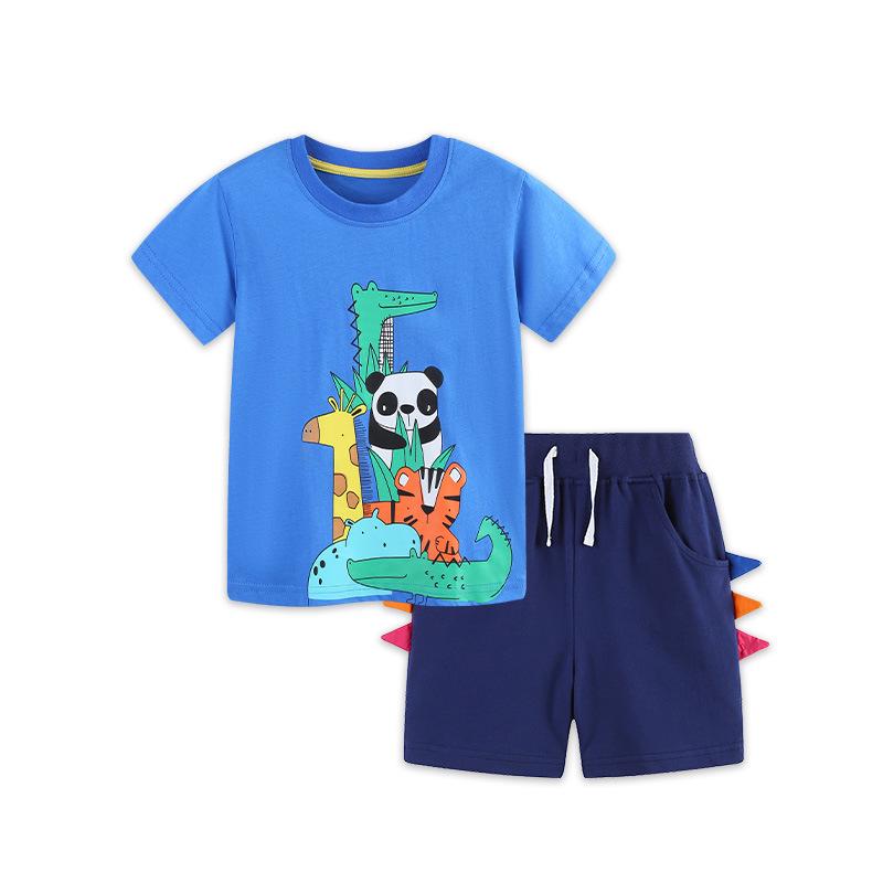 AostaBetty Boys Short-Sleeve Summer Print Set European Style Children s Clothing 110 cm