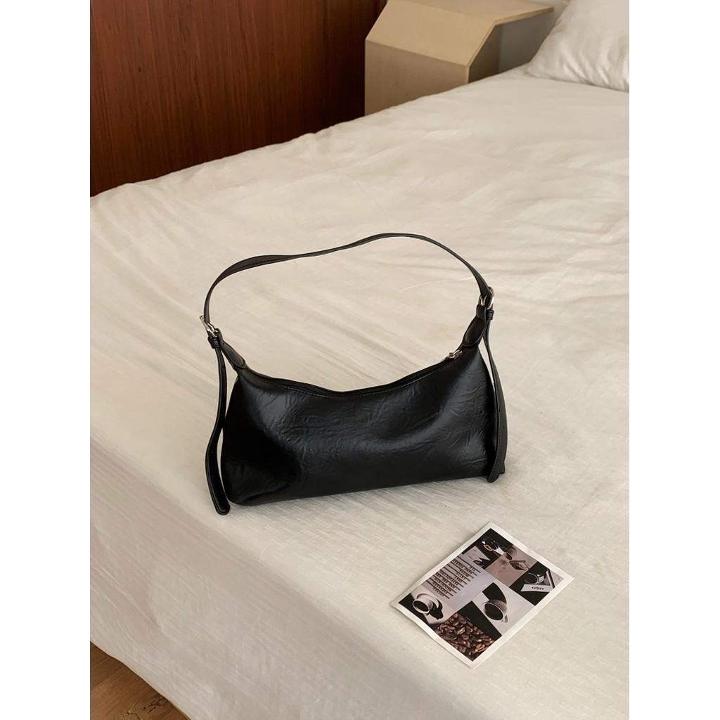 IELGY Soft Leather One-Shoulder Underarm Bag Spring Summer Simple All-Match Commuter Cross-Body Dumpling Bag