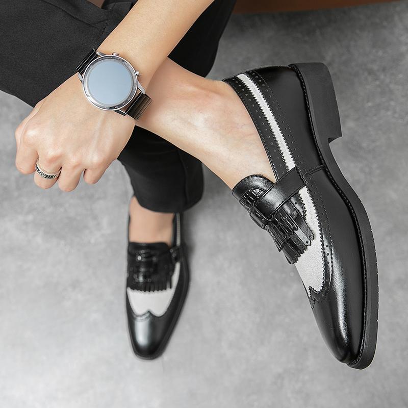 Fashion Trends British Style Shoes  Leather  Casual Slip-on Shoes Men Daily Slip-on Comfortable Flat Commuting Office Street Men