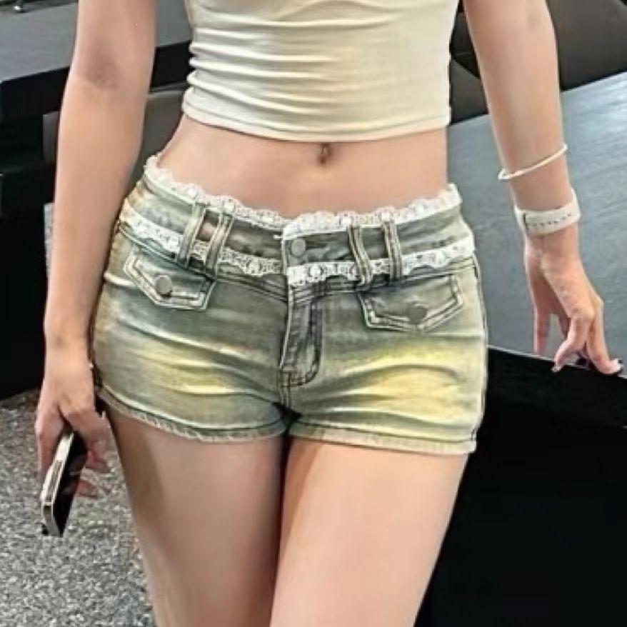 Spicy Girl Elastic Denim Low-Waist Shorts - Spring/Summer American & European Style 2XL