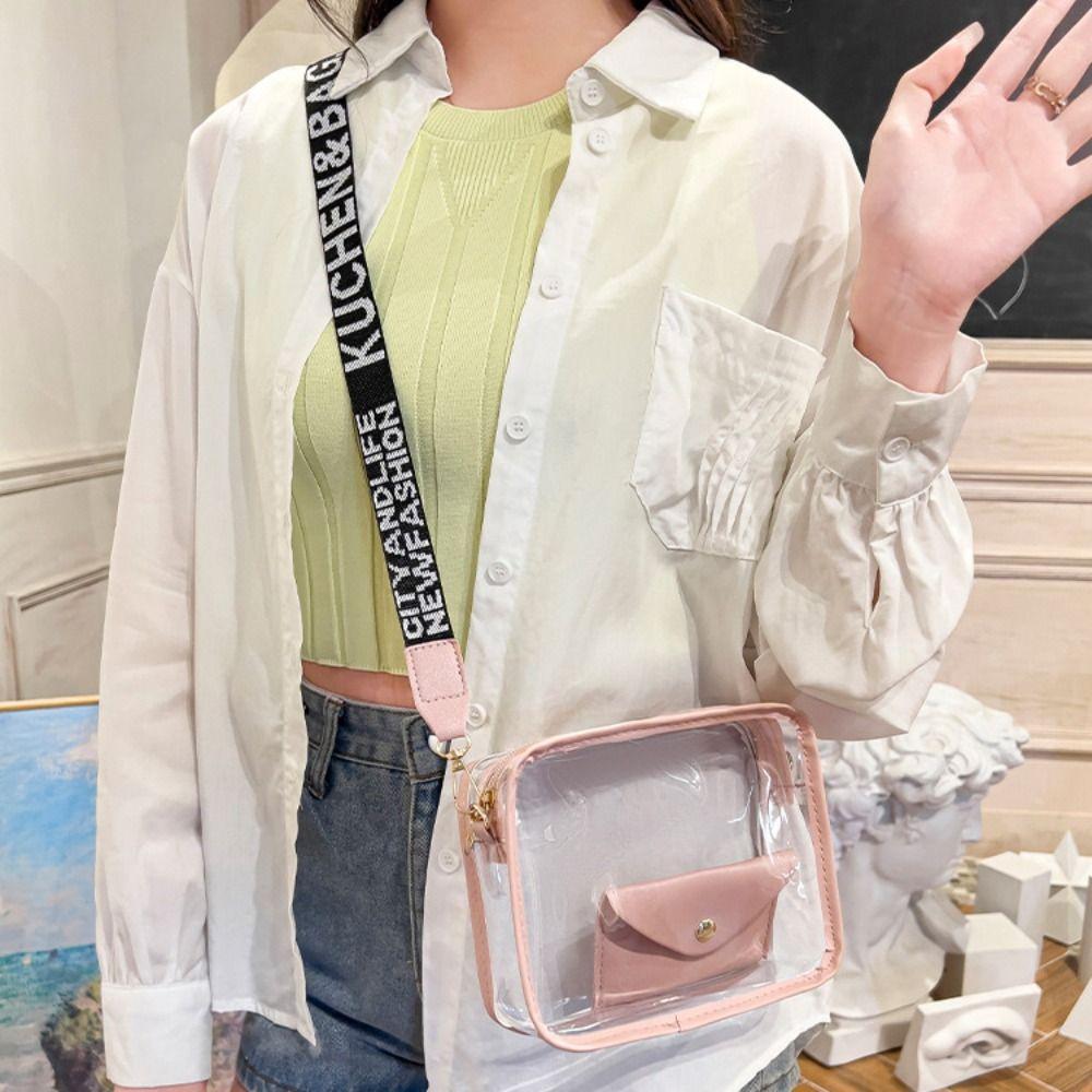 Purse PVC Jelly Bag Candy Color Shoulder Bag Simple Transparent Crossbody Bag Outdoor