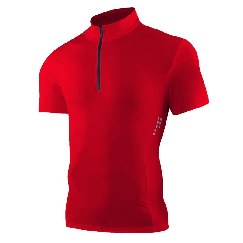 Men's Quick-Dry High Elastic Stand-Up Collar Fitness T-Shirt