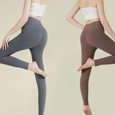 High Waist Women's Thin Base Layer Polar Fleece Warm Pants Self-Heating Thermal Leggings Seamless Slim-Fit Tummy-Control