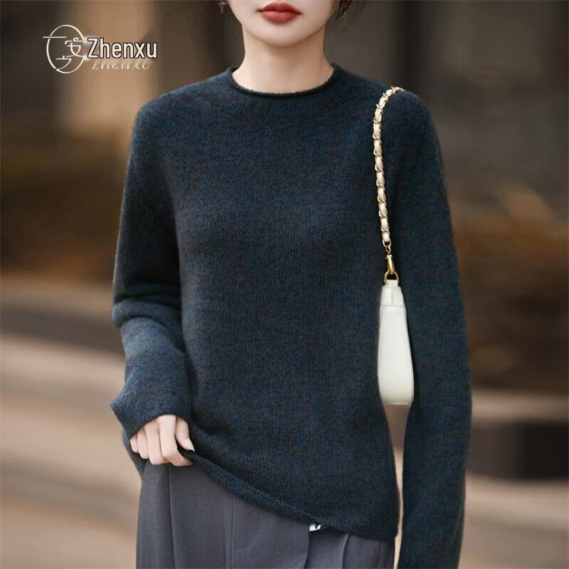 Zhenxu Damen Verdickter Nahtloser Pullover aus Woll-Kaschmir-Mischung