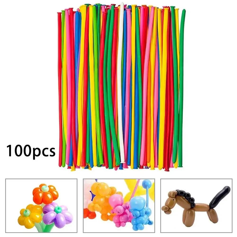 100Pcs Balloons Kit Colorful Long Latex Sculpture Twists Balloon Animal Balloons Diy Balloons For Birthday Wedding Party