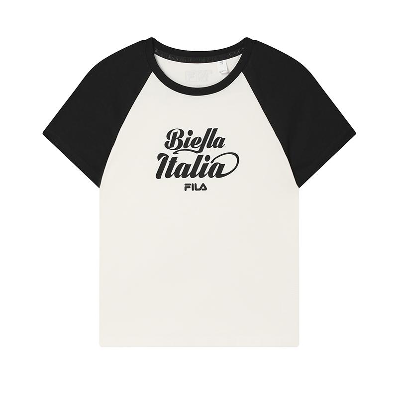 

New FILA ORIGINALE Raglan Sleeve T Shirt Women s Cloud White F11W529113F-WT S(160/80A)