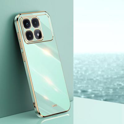 Luxe Plating Case voor Xiaomi 14T Pro 5G 14T Zachte TPU Siliconen Vierkante Schokbestendige Telefoon Achterkant voor Redmi K70 Ultra