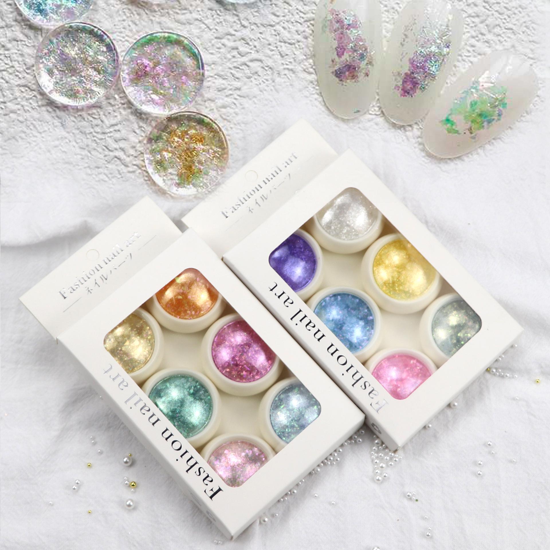 

Nail Art Iridescent Gold Foil & Glitter Powder