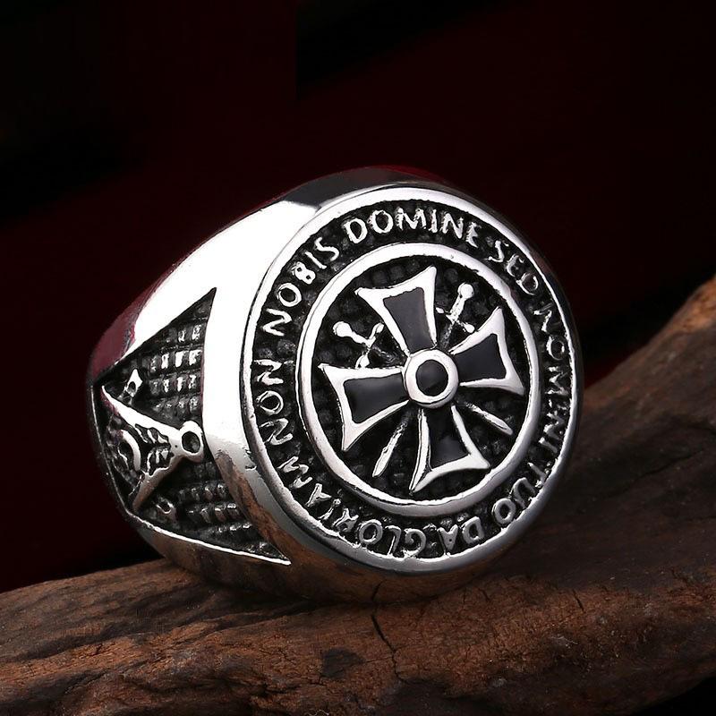 Anello Gioiello da Uomo Crociata Cavalieri Templari Vintage