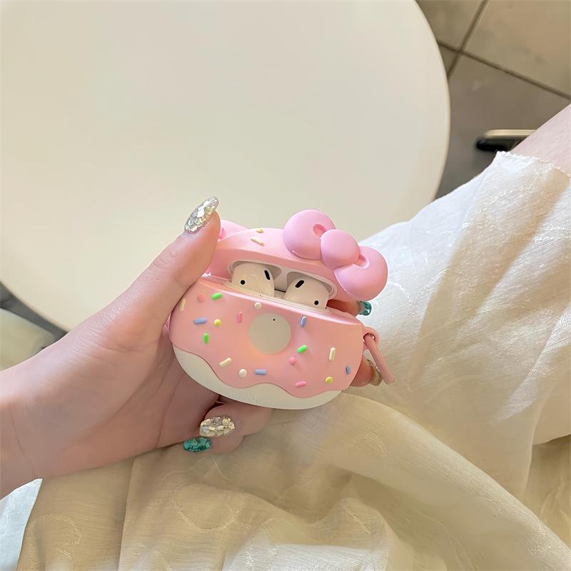 Cute donut kt cat for AirPods pro1 apple bluetooth headset cover 1st generation third generation protective soft case