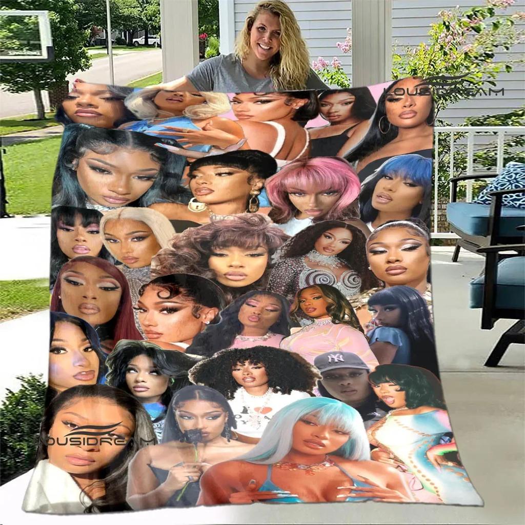 Rapper Megan Thee Stallion Printed Blankets Warm Flannel Blankets Soft and Comfortable Blanket Bed Linings Birthday Gift