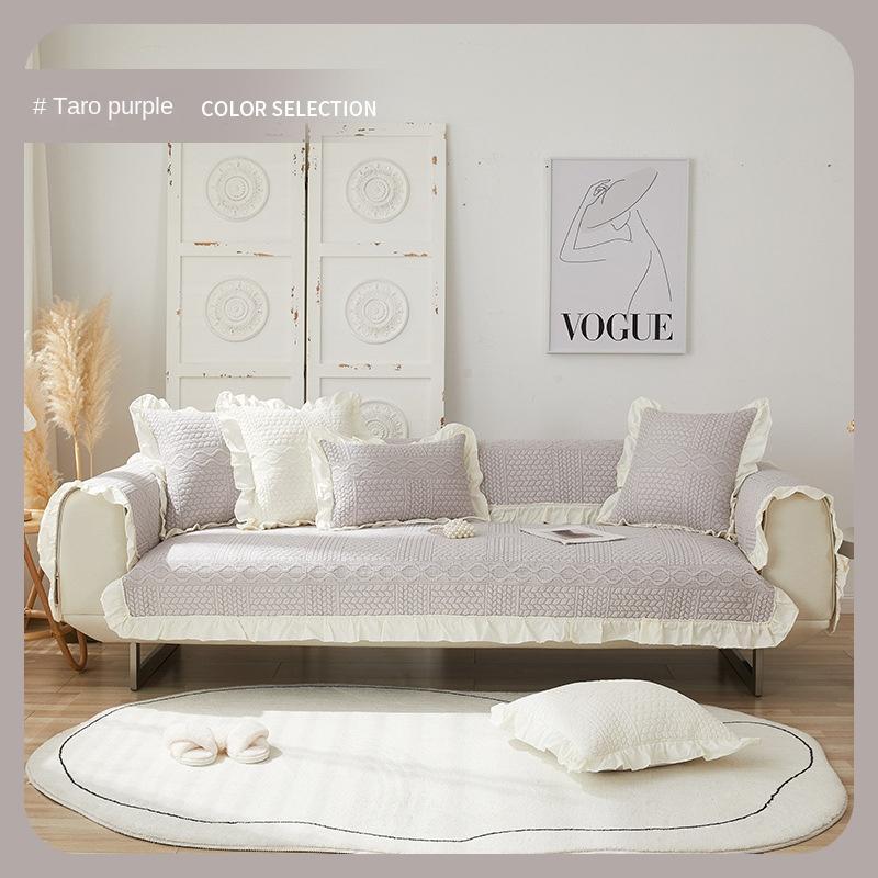 

Подушка для дивана из чистого хлопка на все времена года, нескользящий чехол для дивана из хлопка, простой чехол для подушки, утолщенное полотенце из ткани 70*70cm