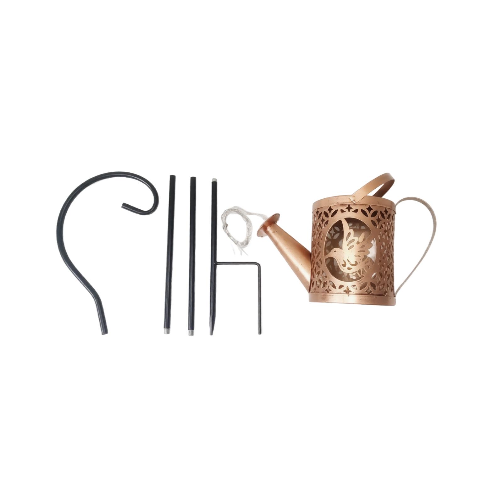 

Outdoor Garden Watering Can Lantern with Metal Stake Set Decorative Lawn Yard Atmosphere Light for Patio Pathway Lighting One Size жовтий