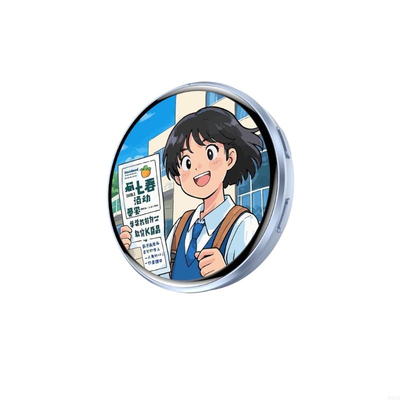 Personalisierbare Elektronische Anstecker Digitales LED Anime Pin mit Touch-Steuerung zum Hochladen von Fotos GIFs und Videos Geschenk für Fan P9YB