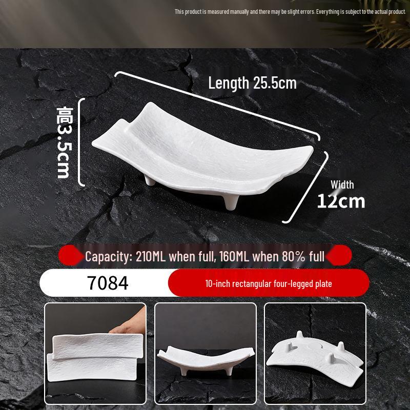 White Melamine Porcelain-Style Snack Plate - Perfect for KTV, Bar, or Restaurant Serving