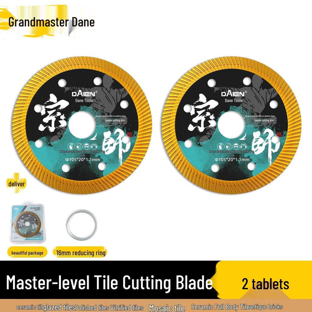 Dane Ultra-Thin Diamond Tile Cutting Disc for Chip-Free Dry Cuts On Ceramic, Marble, and Stone.