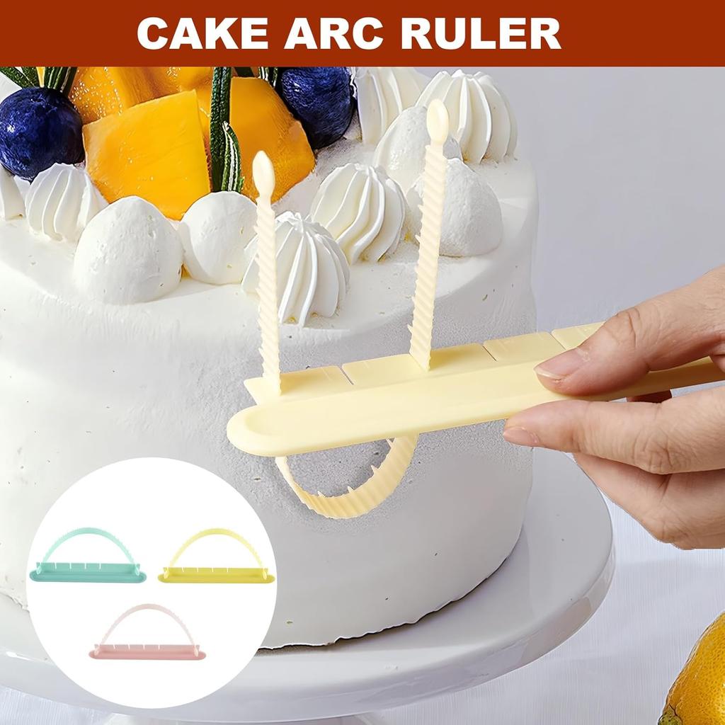 6 Pack Cake Arch Guide Tool with Cake Scrapers, Cake Decorating Tools with Arch Ruler for Swag Marking, Baking Supplies for Beginners and Cake