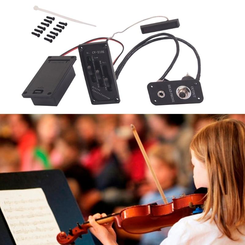 Compacts Violin Pickup Preamp With ±12dB Tone Adjustment and Universal Audios Jacks for Seamless Integration