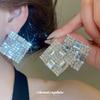 Shining Silver Needle Diamond Diamond Fashion Stud Earrings Personalized Design Sense Exquisite Earrings Light Luxury Premium Earrings