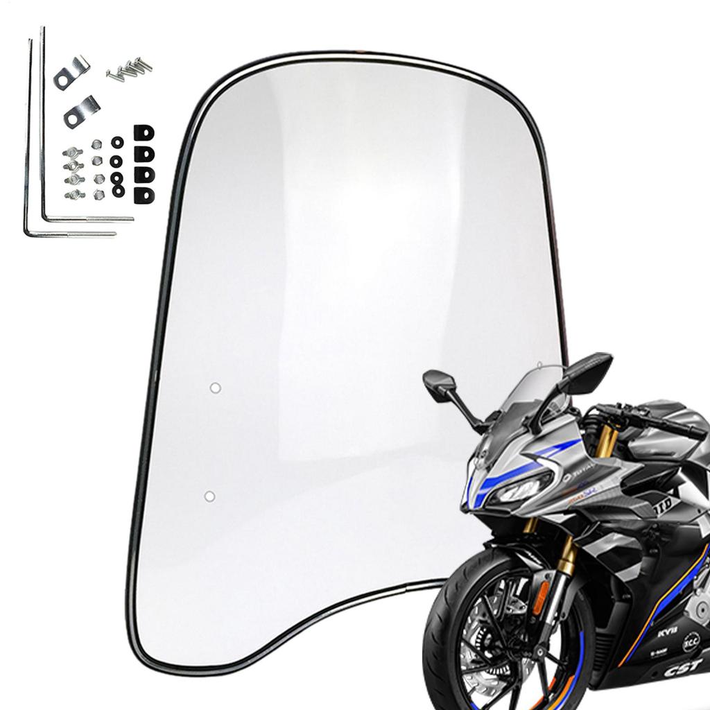 Scooter Windscreen Motorbike Scooter Transparent Curved Windshield Wind-Proof Sand-Proof Damper Motorcycle Accessories