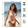 Vintage Metal Wall Art Beach Bikini Decor 7.9x11.9 Inch Frameless Sign for Living Room Bedroom Bathroom Home Holiday Gift