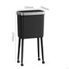 Trash Bin with Wheels Garbage Can 15L 360° Rotation Practical Waste for Office